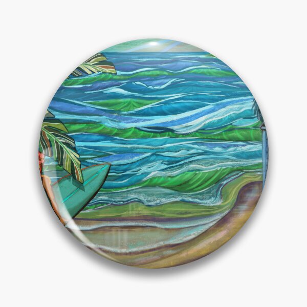 Item preview, Vintage Hawaiian Surfer Girl Fine Art Print designed and sold by sunnthreads.