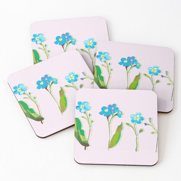 Item preview, blue flowers on purple background designed and sold by Zhanna Lenivaya.
