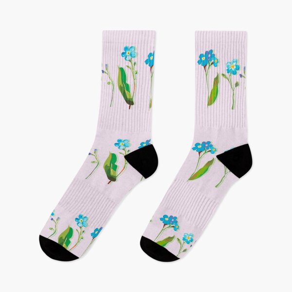 Item preview, blue flowers on purple background designed and sold by Zhanna Lenivaya.