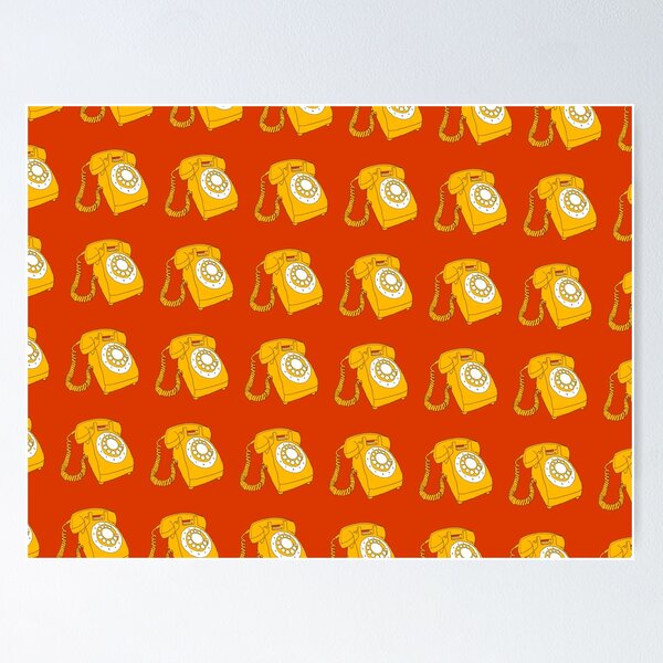 Item preview, Yellow Rotary Phone Pattern designed and sold by Catherine MacBride.