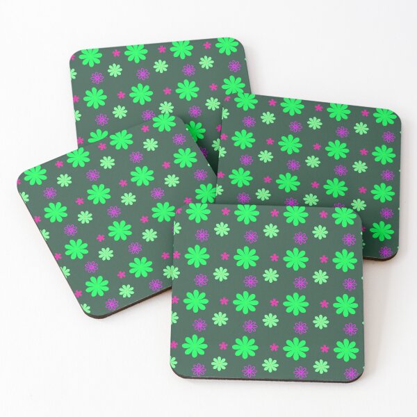 Item preview, Flower Power! - Neon Green, Pink and Purple designed and sold by TotallyRetroArt.