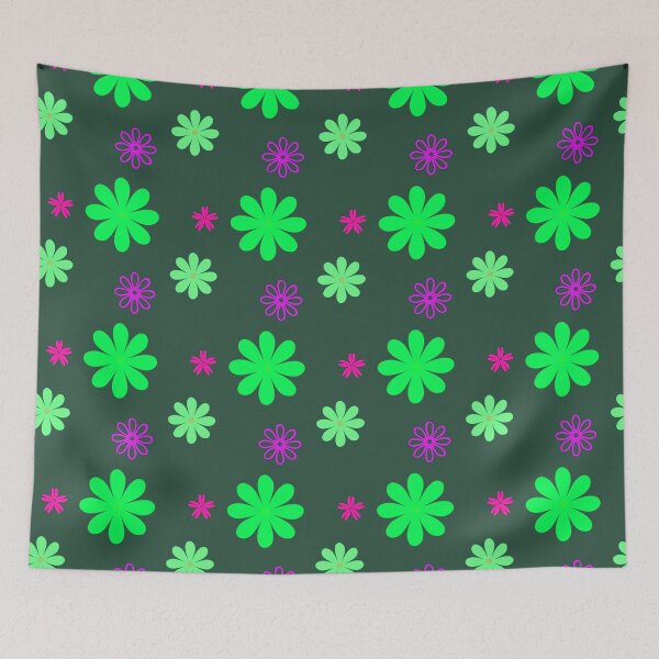Item preview, Flower Power! - Neon Green, Pink and Purple designed and sold by TotallyRetroArt.