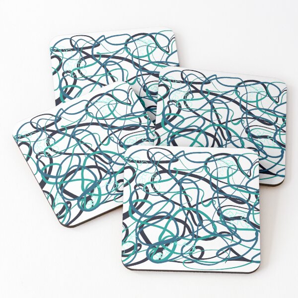 Item preview, Ocean Swirl Jellyfish Marine Life Waves Sea Doodle Scribble Abstract Modern Minimalist Minimalism designed and sold by hopecope.