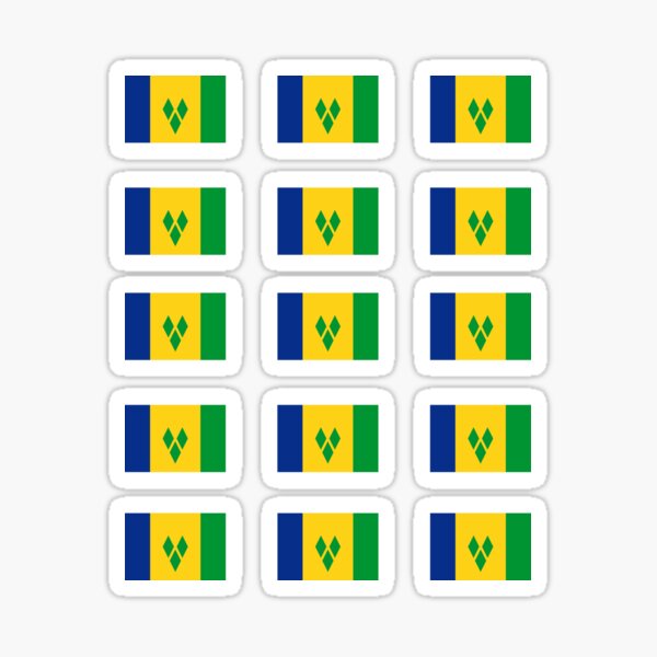 "Saint Vincent and the Grenadines - Vincentian Flag Pack" Sticker for