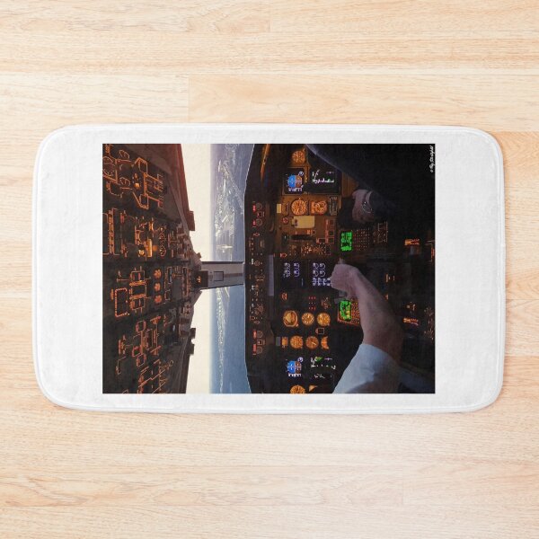 Item preview, Cockpit view of commercial jet airplane landing on airport designed and sold by Aviation Tees.