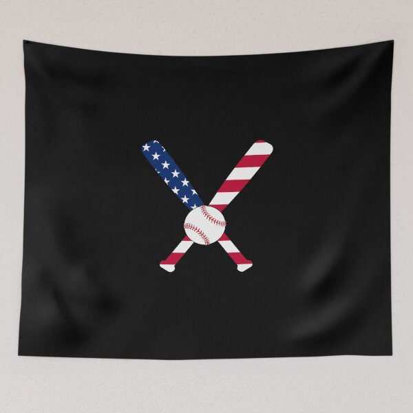 Item preview, Baseball Bat And Ball American Flag Themed Stars And Stripes Graphic Sticker designed and sold by brittaapriliy.