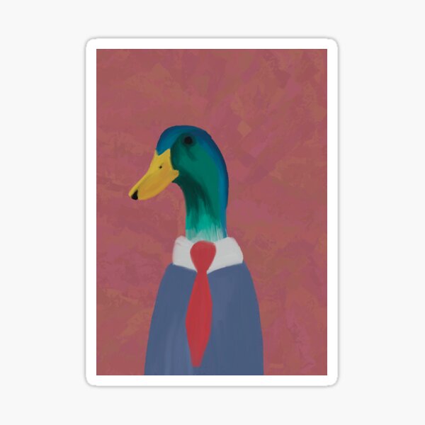 "Portrait of Mallard Quack" Sticker for Sale by Gustve Redbubble