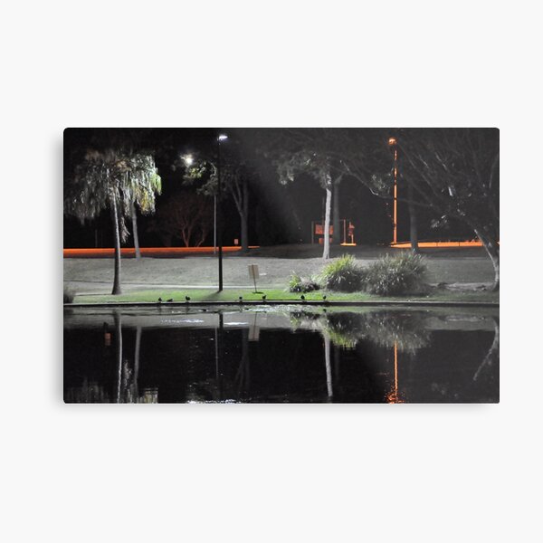 Caboolture lakeside at night Metal Print