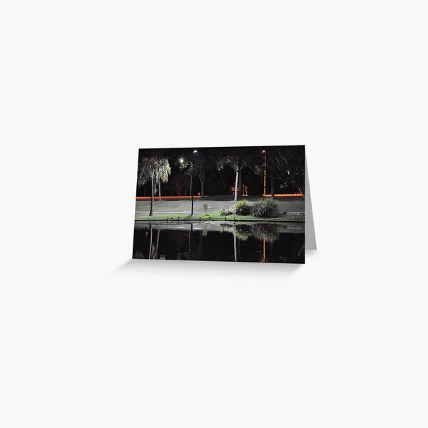 Caboolture lakeside at night Greeting Card