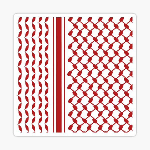 Item preview,  Keffiyeh and Lines in Red and White designed and sold by muniralawi.