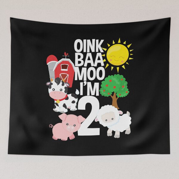 Item preview, Oink Baa Moo I'm 2 Farm Theme Birthday Gift 2 Yrs Old designed and sold by MalloWilli.