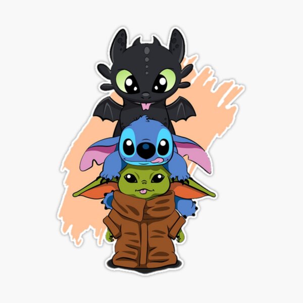 Kawaii babies (Stitch & Toothless) - NeatoShop