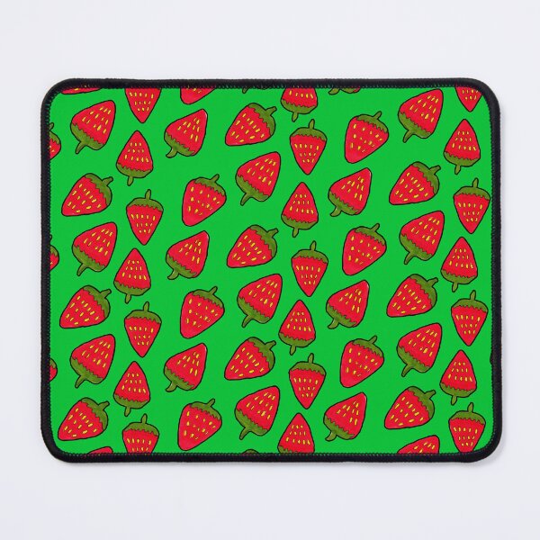 Item preview, Strawberry Fruit Pattern on Green Background designed and sold by Harriet Linton.