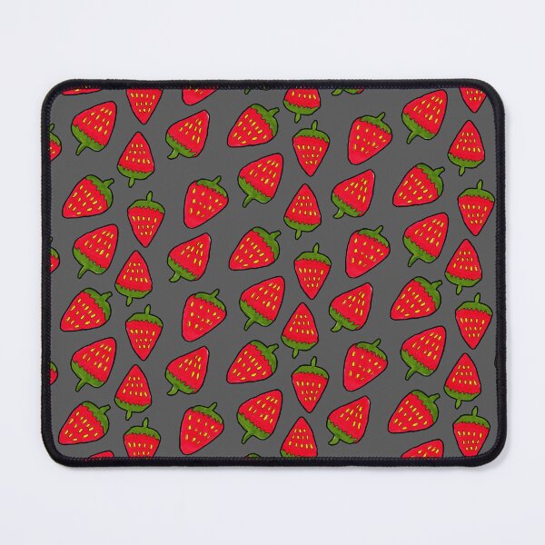 Item preview, Strawberry Fruit Pattern on Grey Background designed and sold by Harriet Linton.