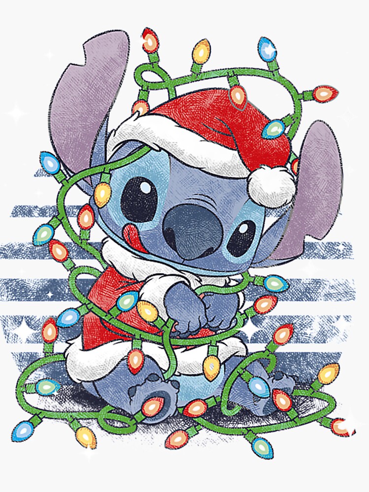Stitch and Christmas light - Stitch - Sticker