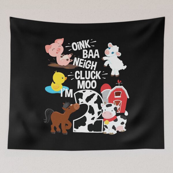 Item preview, Oink Baa Neigh Cluck Moo I'm 2 Yrs Old Farm Theme Birthday designed and sold by MalloWilli.