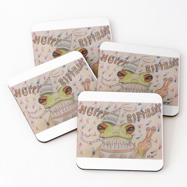 Item preview, HOPPY BIRTHDAY FROG designed and sold by TheDapperZombie.