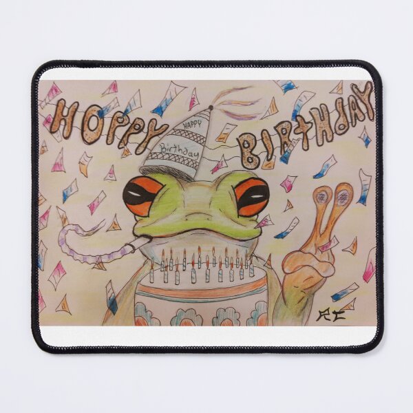 Item preview, HOPPY BIRTHDAY FROG designed and sold by TheDapperZombie.
