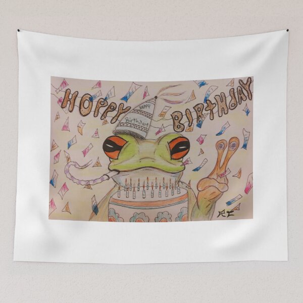 Item preview, HOPPY BIRTHDAY FROG designed and sold by TheDapperZombie.