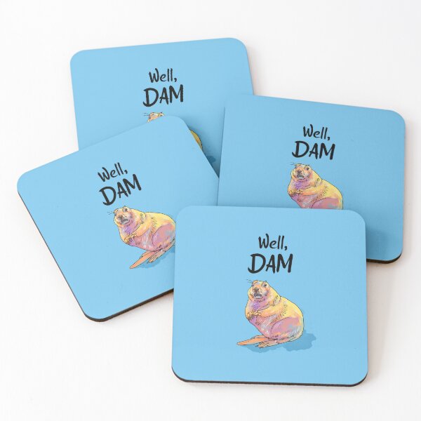 Item preview, Well, Dam - Animal Pun Illustration designed and sold by Flo Art Studio.
