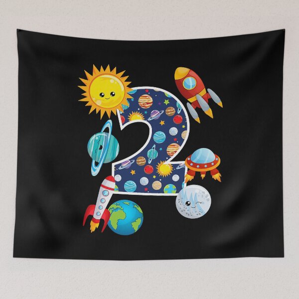 Item preview, Outer Space 2 Year Old 2nd Birthday Party Boys Girls designed and sold by MalloWilli.