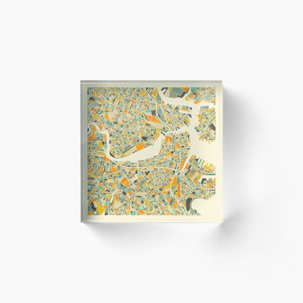 BOSTON MAP Acrylic Block