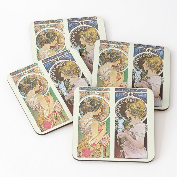 Item preview, Primrose and Feather Mucha Vintage 1899 - La Primevere and La Plume Reproduction designed and sold by molamode.