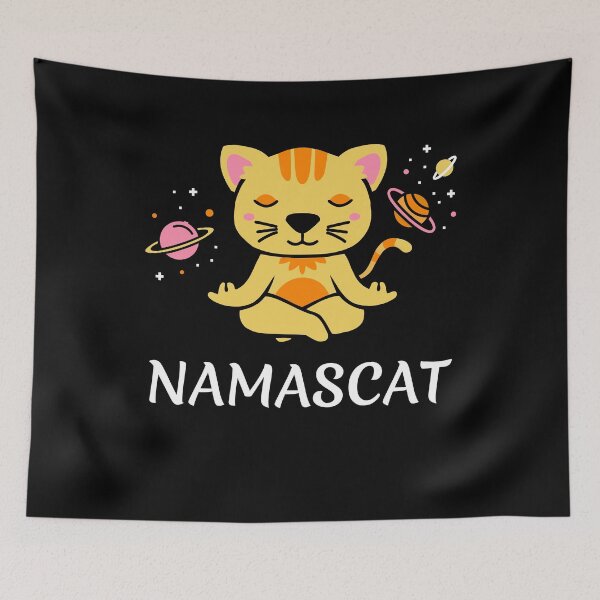 Item preview, zen yoga cat space meditation sport training designed and sold by la-petite-folie.