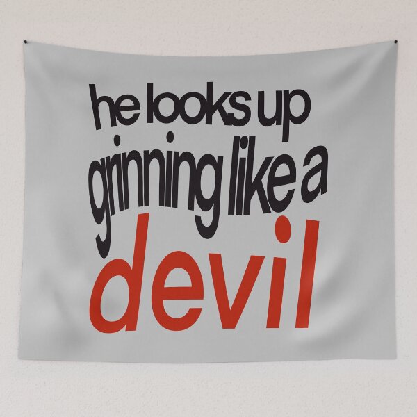 Item preview, he looks up grinning like a devil designed and sold by Avery Sheridan.