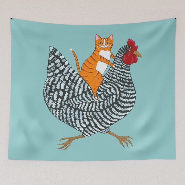 Item preview, Ginger Cat Chicken Ride designed and sold by KilkennyCat Art.