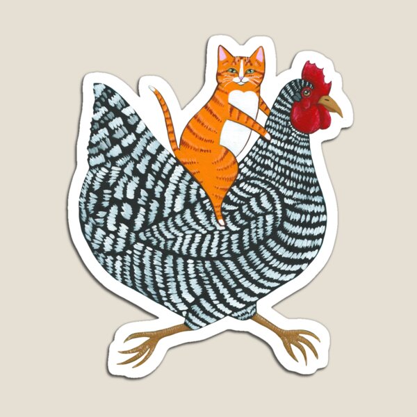 Item preview, Ginger Cat Chicken Ride designed and sold by KilkennyCat Art.