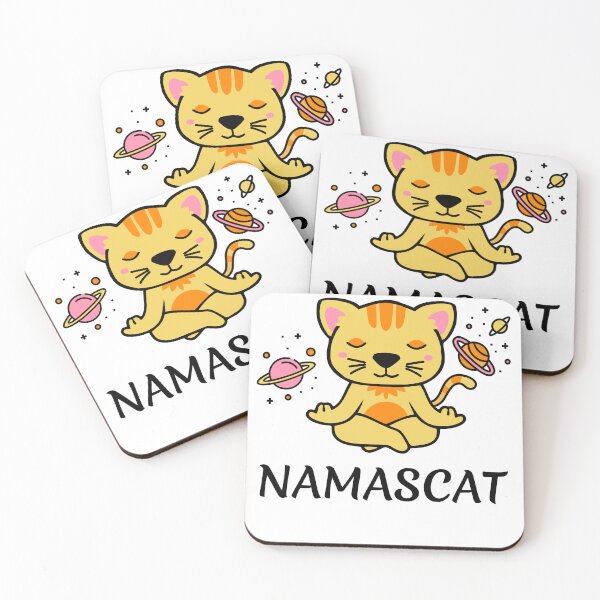Item preview, zen yoga cat space meditation sport training designed and sold by la-petite-folie.