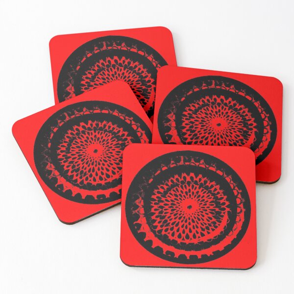 Item preview, Red and black abstract circle painting. designed and sold by jaggerstudios.