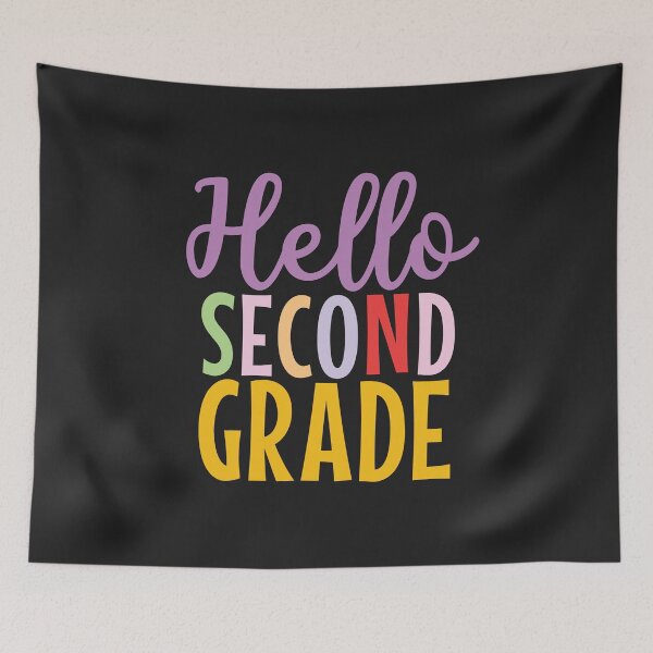 Item preview, Hello Second grade colorful text designed and sold by Think4Prints.