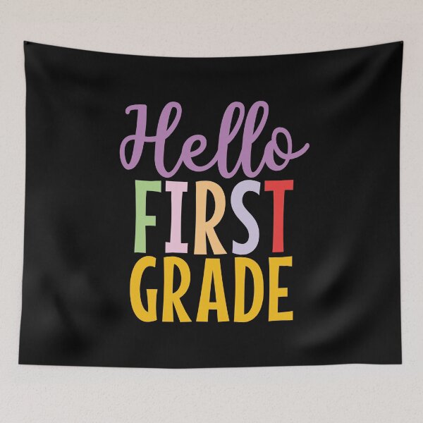 Item preview, Hello First grade colorful text designed and sold by Think4Prints.