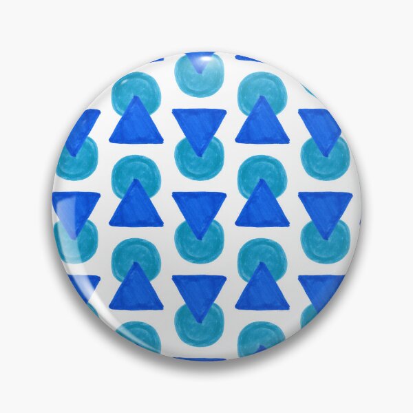 Item preview, Circle Triangle Geometric Pattern in Blue designed and sold by Harriet Linton.