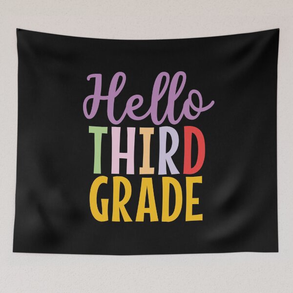 Item preview, Hello Third grade colorful text designed and sold by Think4Prints.