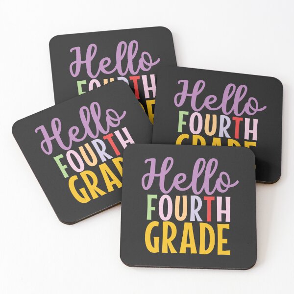 Item preview, Hello Fourth grade colorful text designed and sold by Think4Prints.