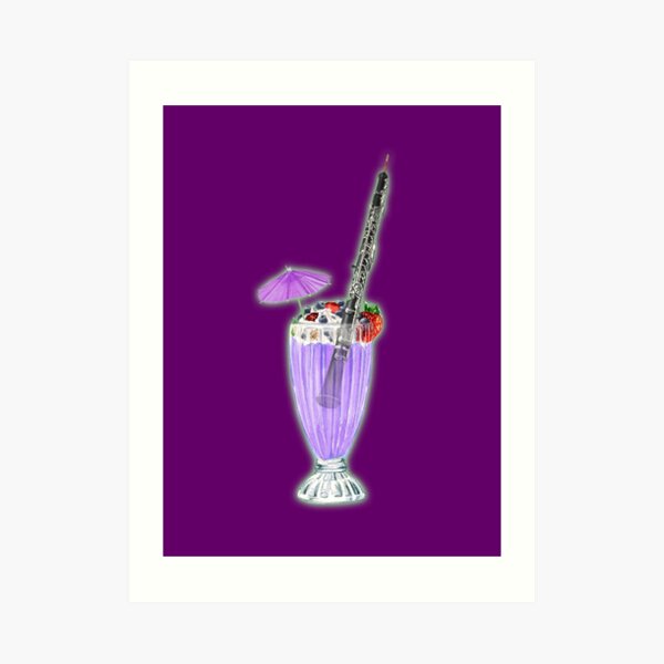Oboe Blueberry Violet Musical Milkshake Art Print