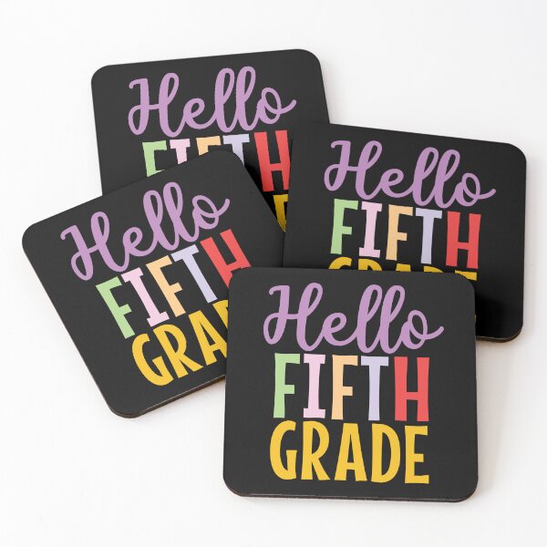 Item preview, Hello Fifth grade colorful text designed and sold by Think4Prints.