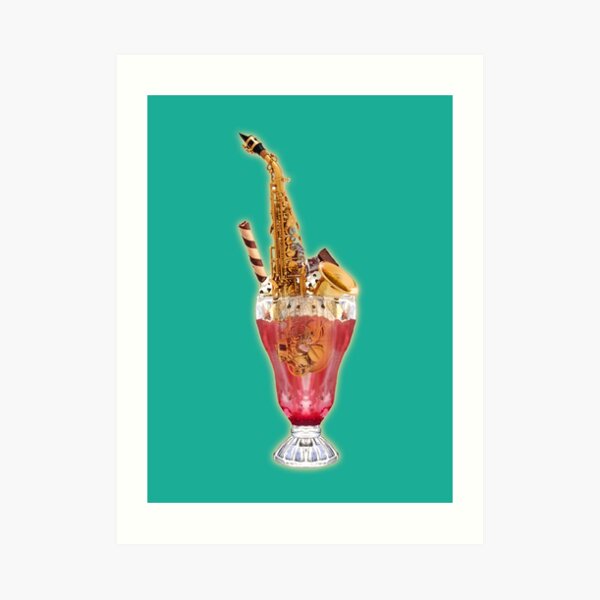 Saxophone Raspberry and Chocolate Musical Milkshake Art Print