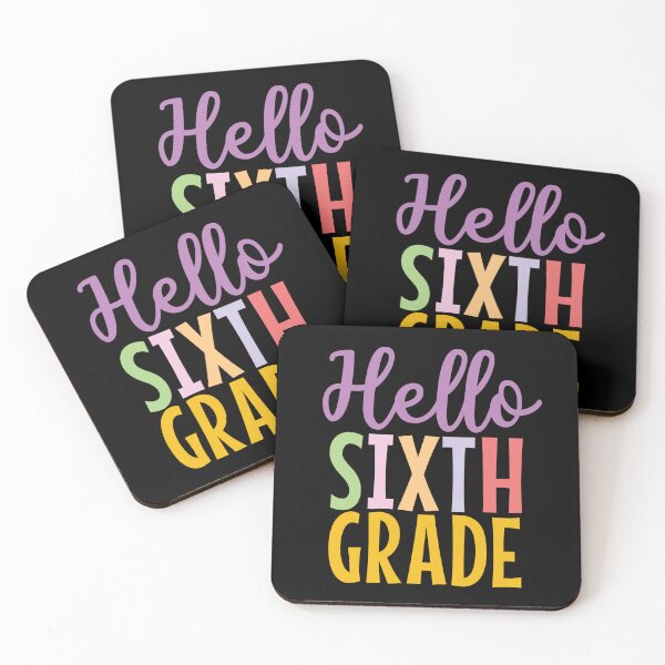 Item preview, Hello Sixth grade colorful text designed and sold by Think4Prints.