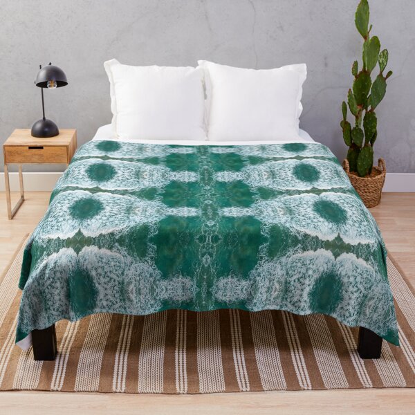 Item preview, Ocean Beach Blue Summer Pattern Classic Graphic Design Fashion Throw Blanket designed and sold by CoolMolo.