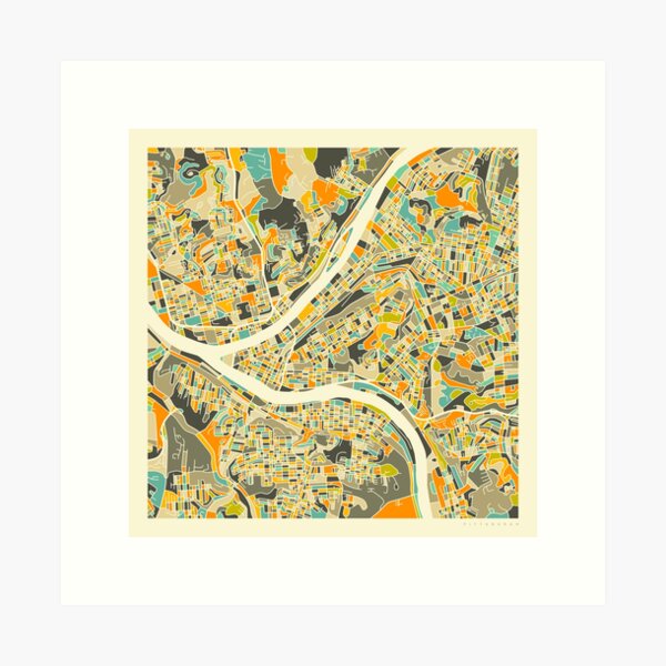 Item preview, PITTSBURGH MAP designed and sold by JazzberryBlue.