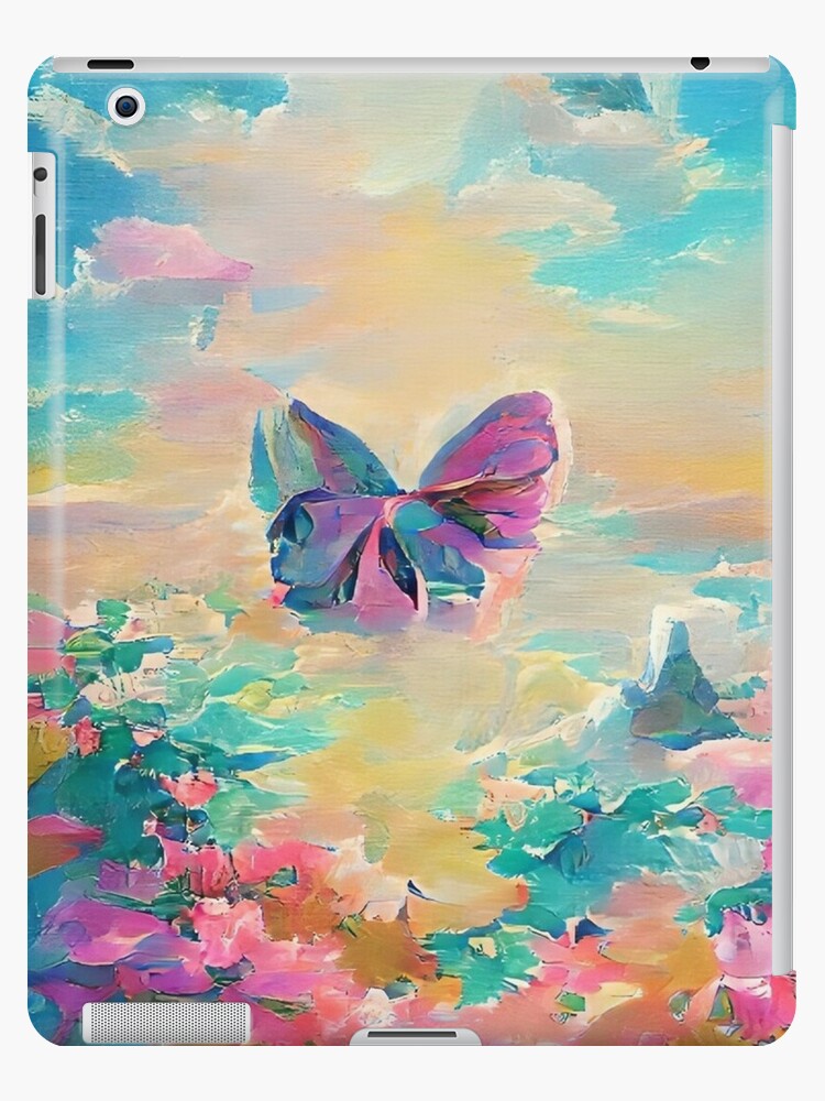 Funda y vinilo para iPad «Pastel Efecto Acuarela Mariposa Púrpura en  Amanecer Atardecer» de Designs24U | Redbubble