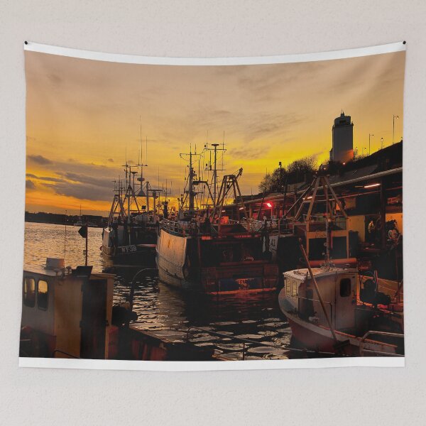 Item preview, Sunset at North Shields Fish Quay designed and sold by Violaman.