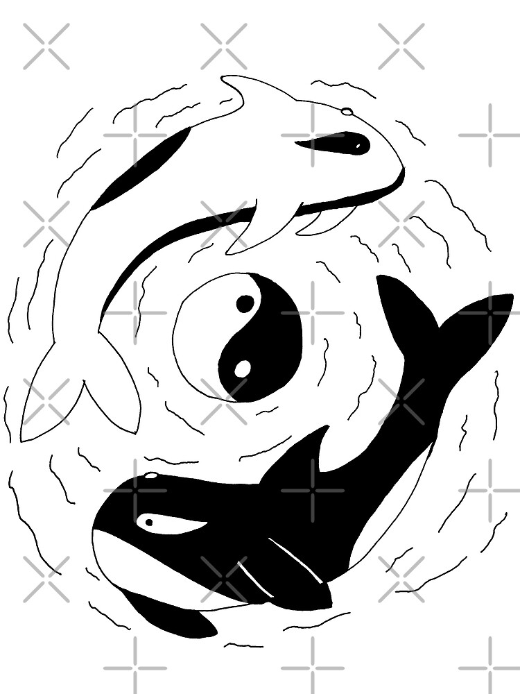 “Yin and Yang Black and White Orca Whales” Poster for Sale by jays