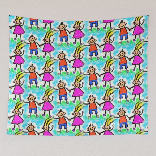 Item preview, Happy Waving Girls and Boys designed and sold by Aurorapod.