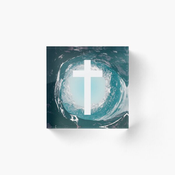 Christian Cross Acrylic Block