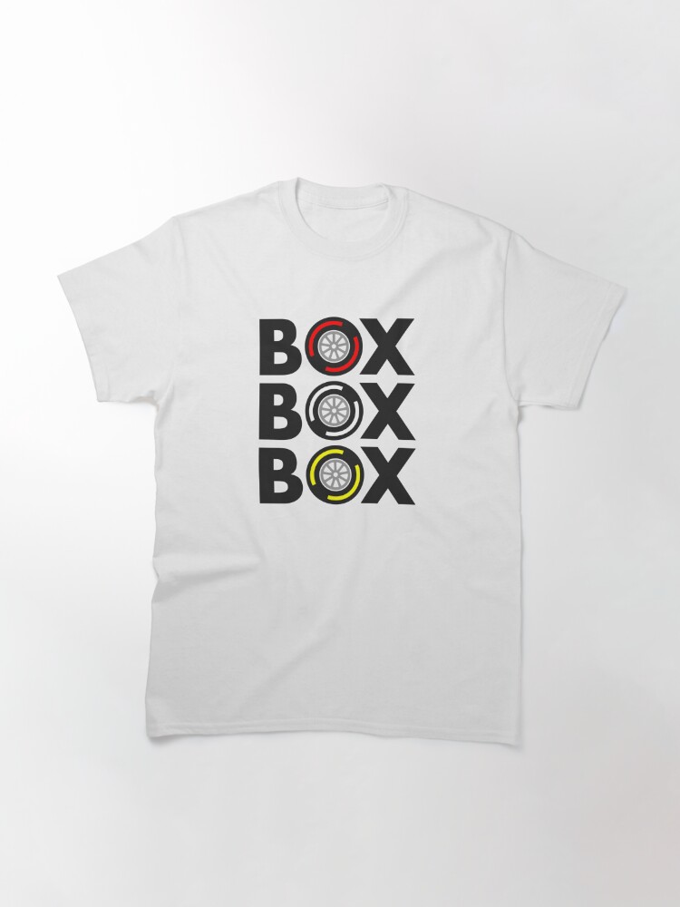 Alternate view of "Box Box Box" F1 Tyre Compound Design Classic T-Shirt
